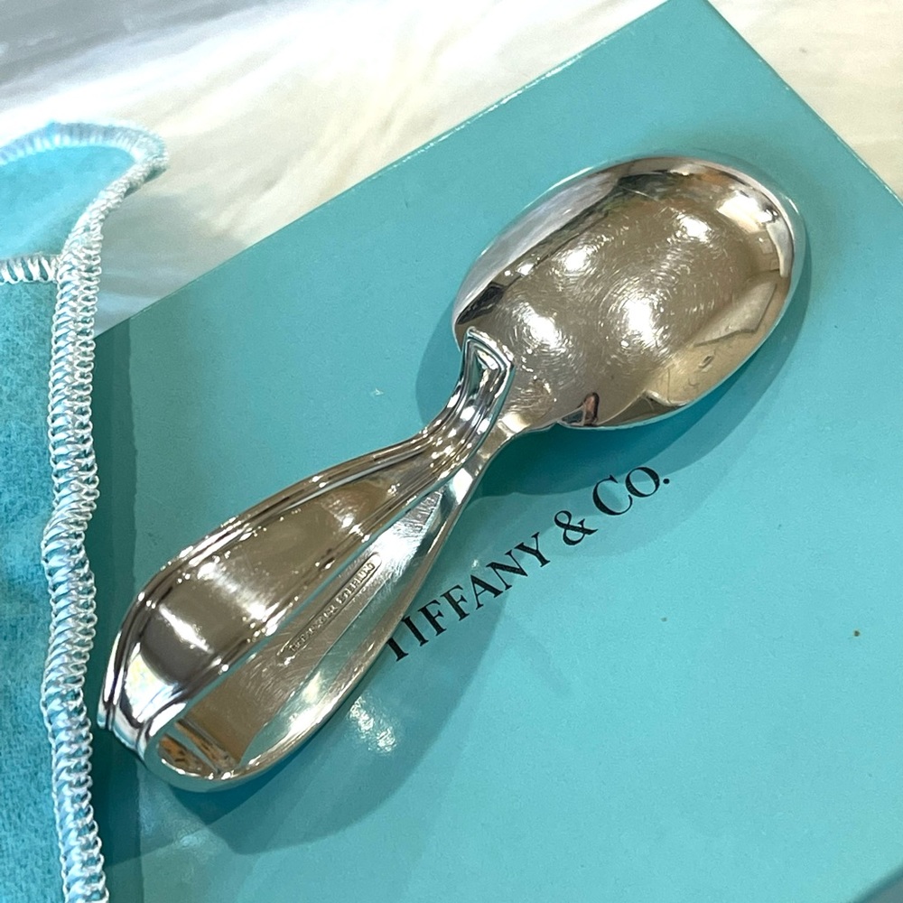 TIFFANY & Co BABY SPOON Mother Goose loop STERLING SILVER with box + pouch - Picture 11 of 15